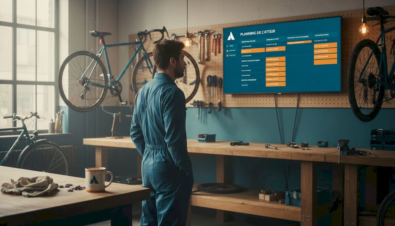 Mécanicien vélo : conseils personnalisés et gestion du planning sur un tableau partagé