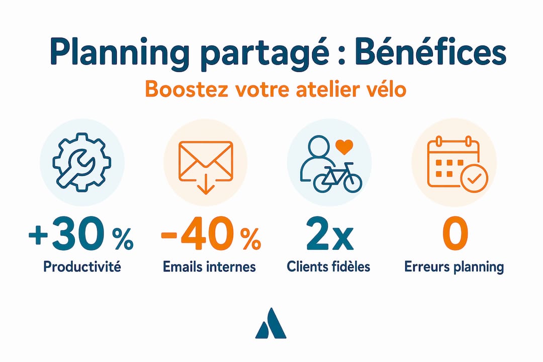 Chiffres clés sur les bénéfices d’un planning partagé dans un atelier vélo