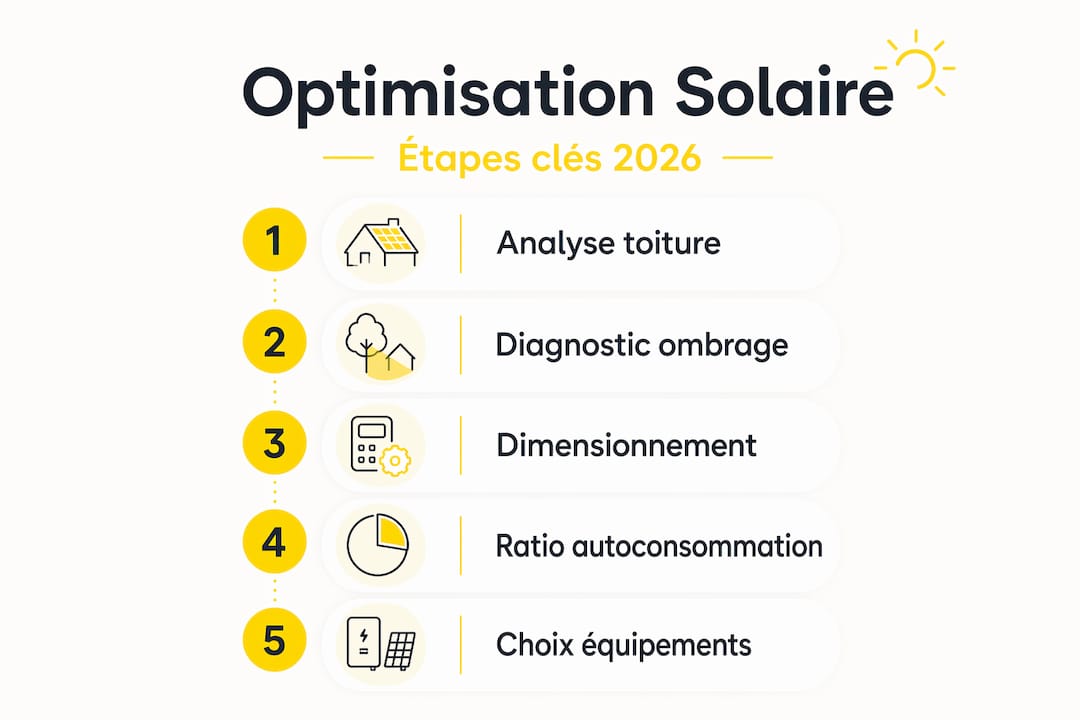 Infographie : les différentes étapes pour optimiser l'installation solaire chez soi