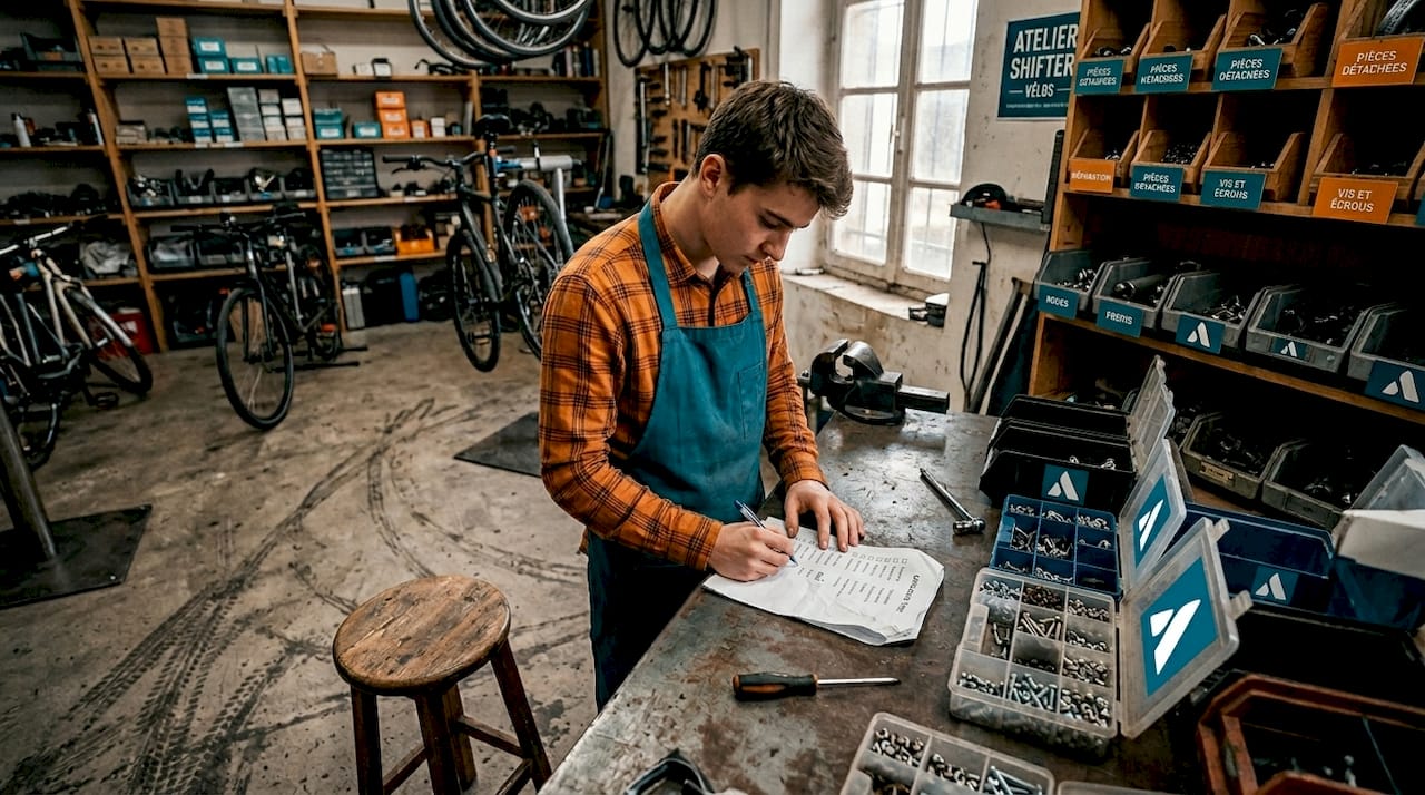Contrôle manuel des stocks de l’atelier vélo