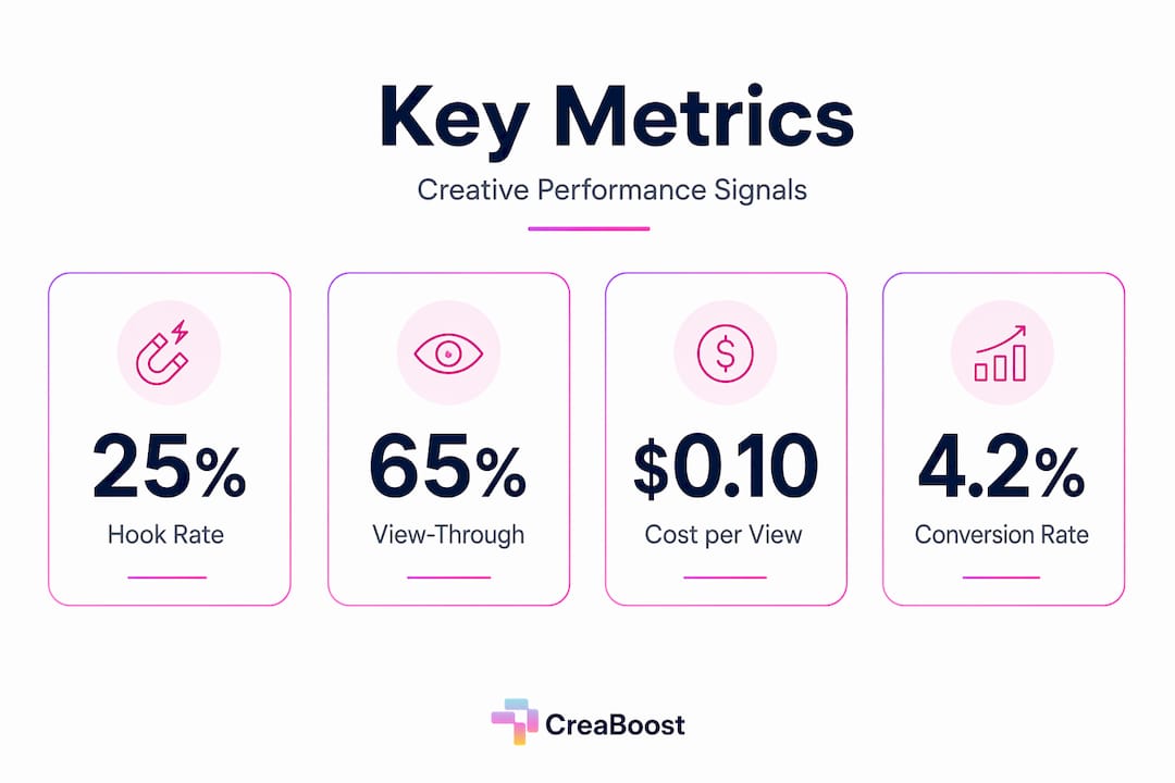 Infographic with top four creative performance metrics