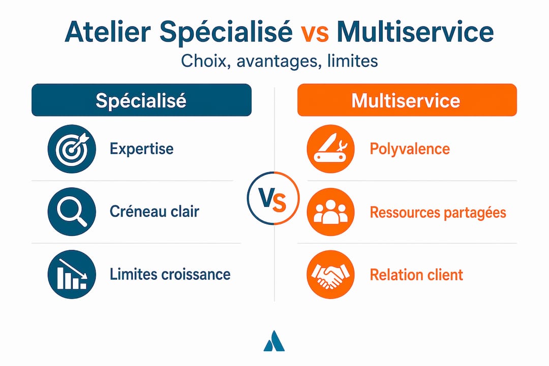 Infographie : atelier spécialisé ou garage multiservices, lequel choisir ?