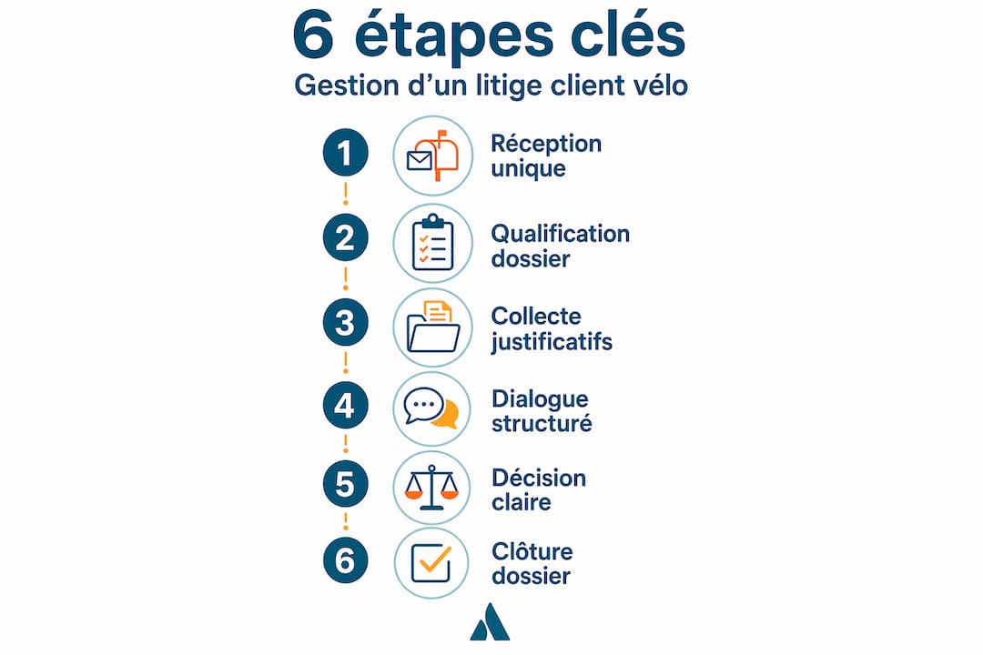 Les étapes clés pour résoudre un différend avec un client vélo en un coup d’œil