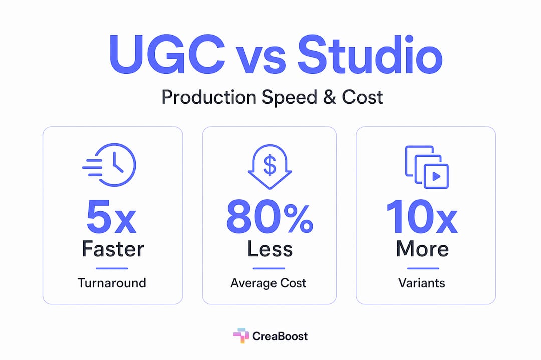UGC production speed and cost stat infographic