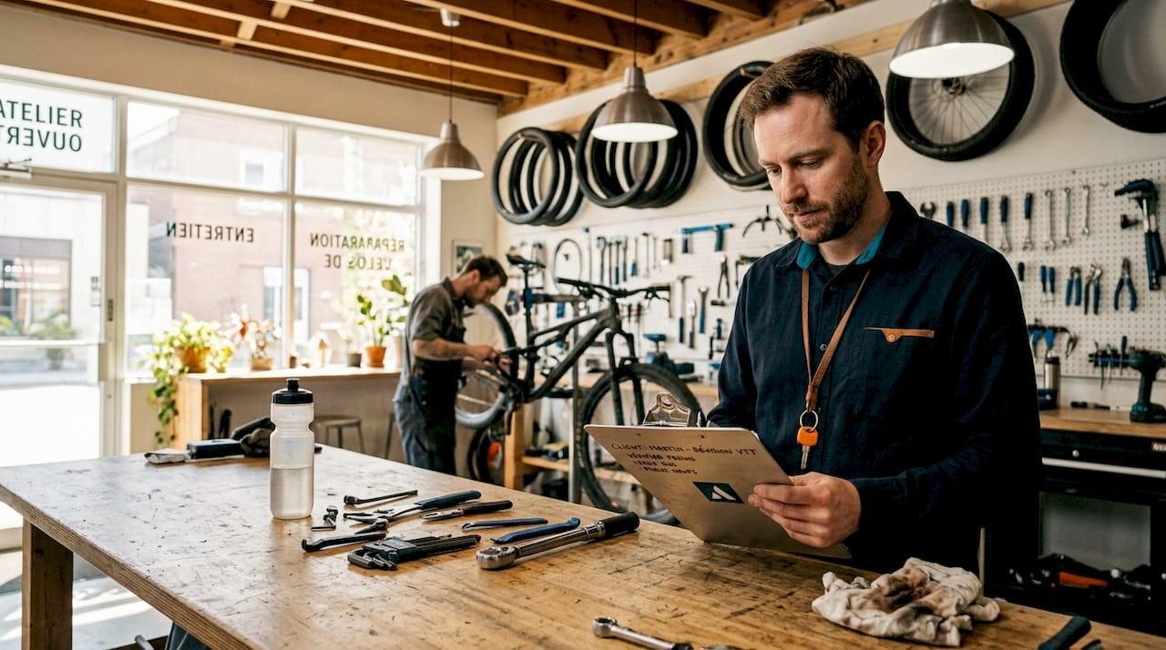 Responsable d’atelier vélo avec un outil de suivi personnalisé