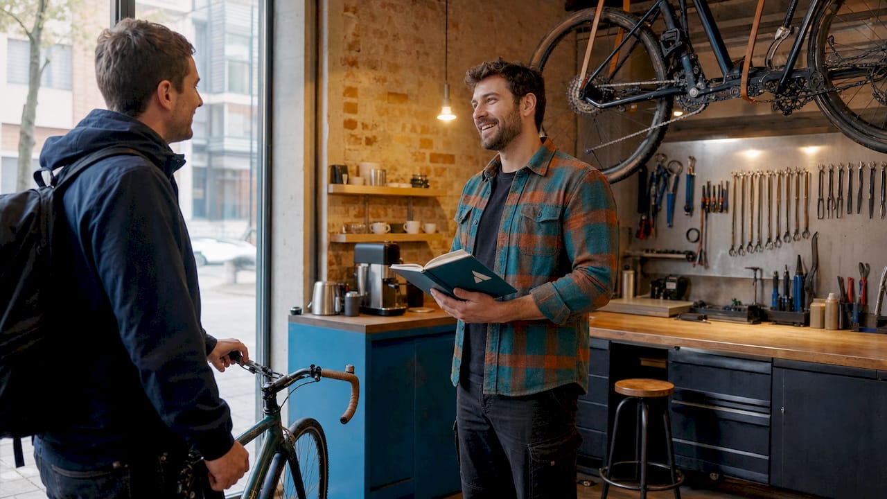 Recevoir un client dans son atelier de réparation vélo