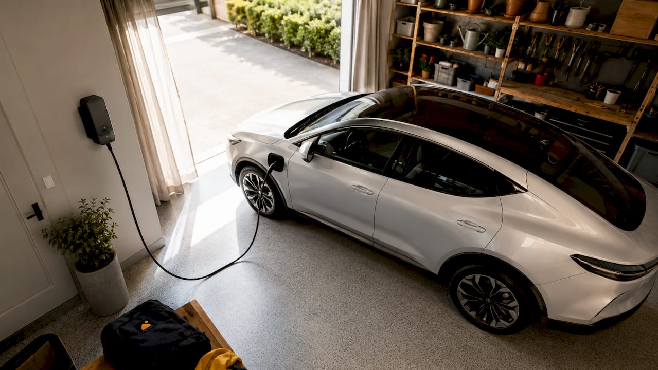 Recharge d’une voiture électrique à la maison grâce à l’énergie solaire
