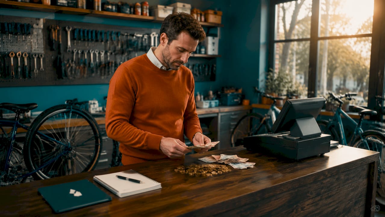 Responsable d’atelier vélo, gestion du fond de caisse et des encaissements.