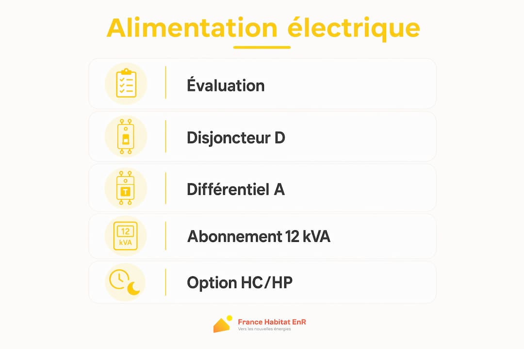 Infographie : les étapes clés pour choisir la puissance de votre abonnement électrique adaptée à une pompe à chaleur et à la recharge de votre véhicule électrique