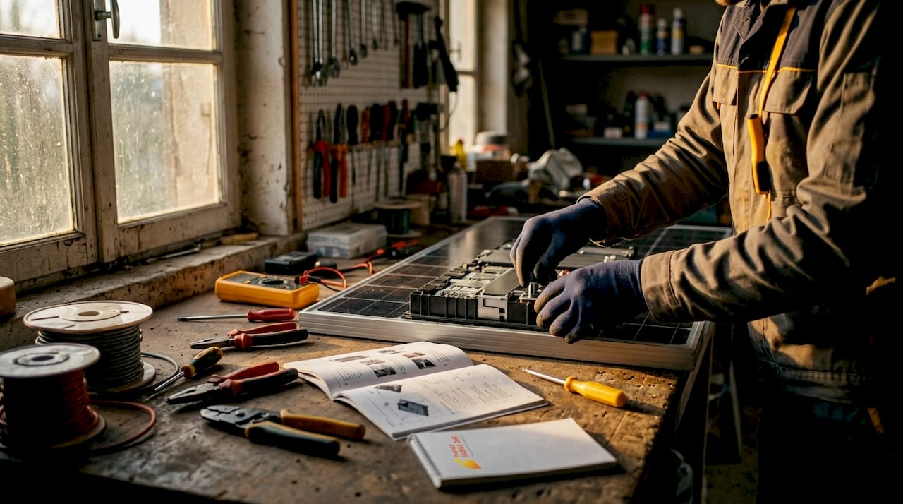 Montage manuel d’une batterie solaire