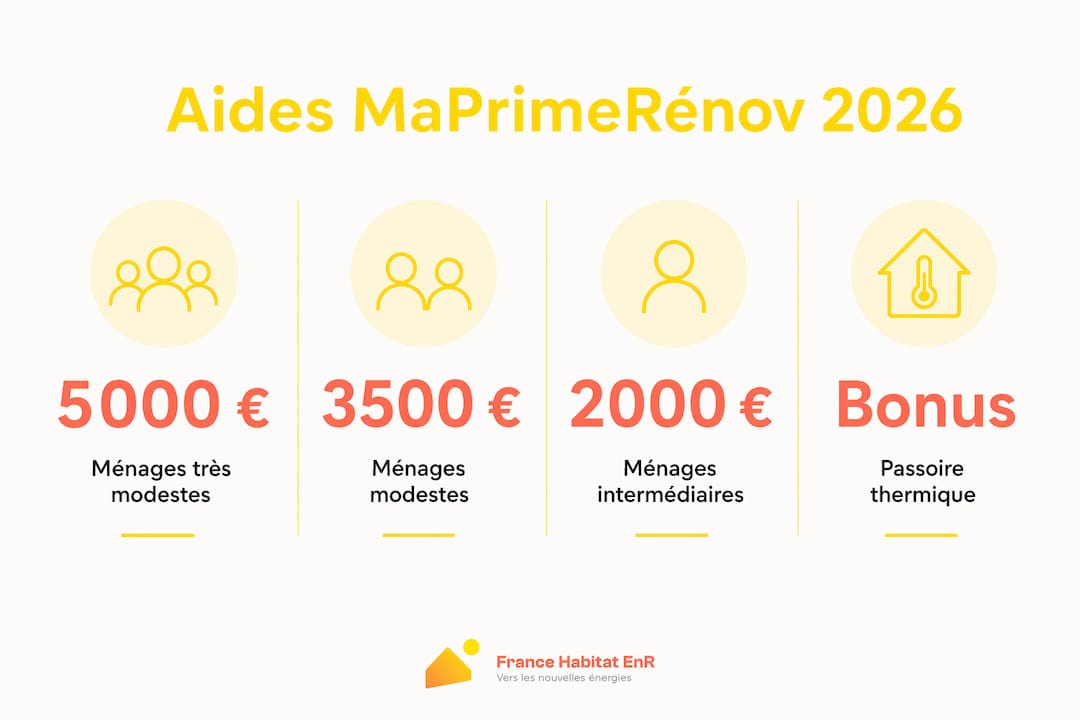 Découvrez en un coup d’œil les montants et critères d’éligibilité des aides MaPrimeRénov grâce à cette infographie claire et synthétique.