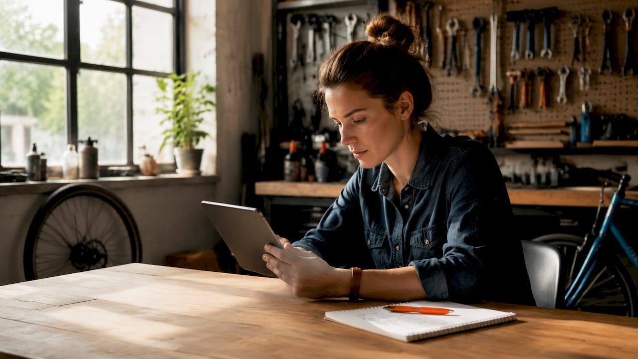Une personne gère la caisse à l’aide d’une tablette tactile.