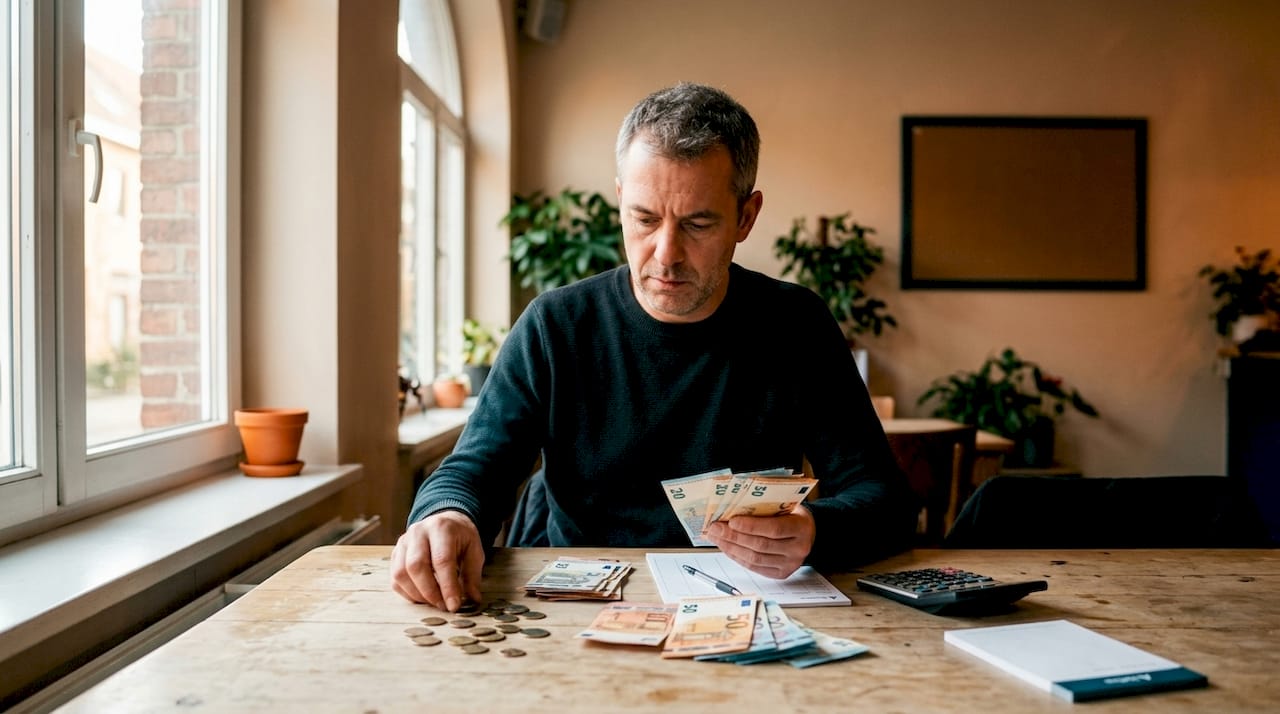 Le caissier fait le comptage des espèces en fin de journée pour clôturer la caisse.