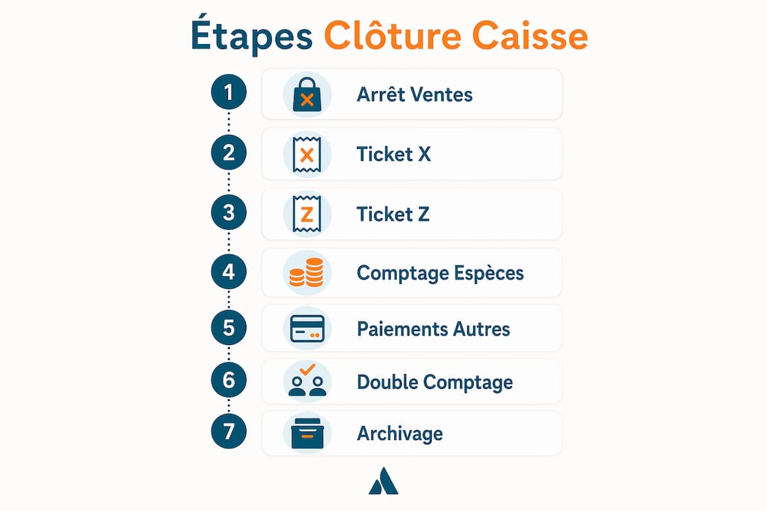Infographie : les étapes incontournables pour réussir votre fermeture de caisse