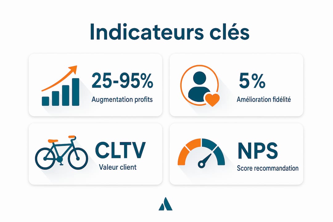 Visuel des principaux indicateurs pour le suivi de la relation client en atelier