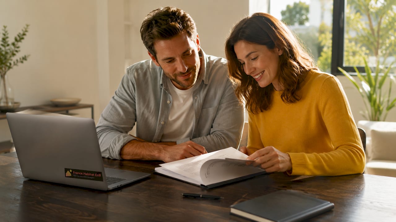 Signature d’un contrat pour l’installation de panneaux solaires à domicile