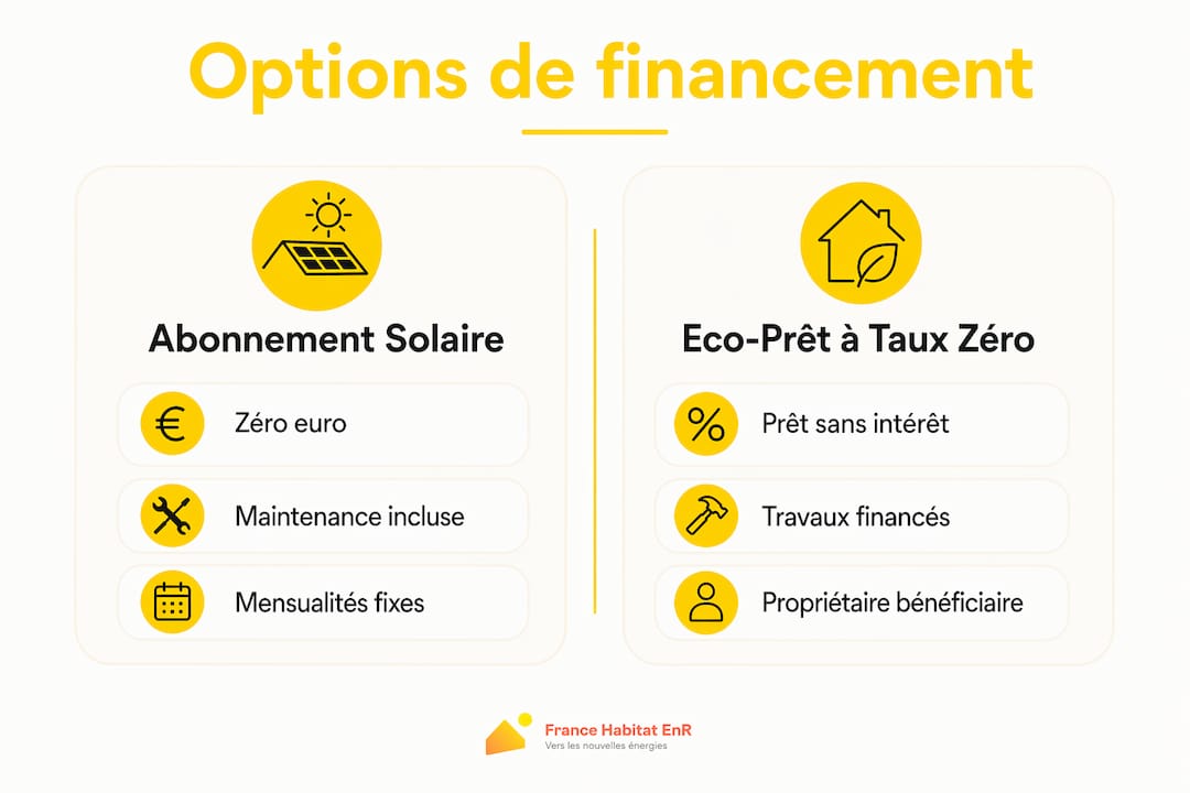 Visualisation comparative : abonnement solaire ou éco-prêt, quelle solution choisir ?