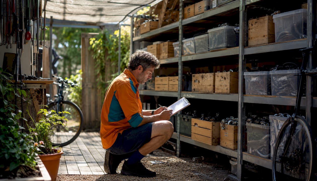 Responsable de la gestion des stocks de pièces détachées pour vélos