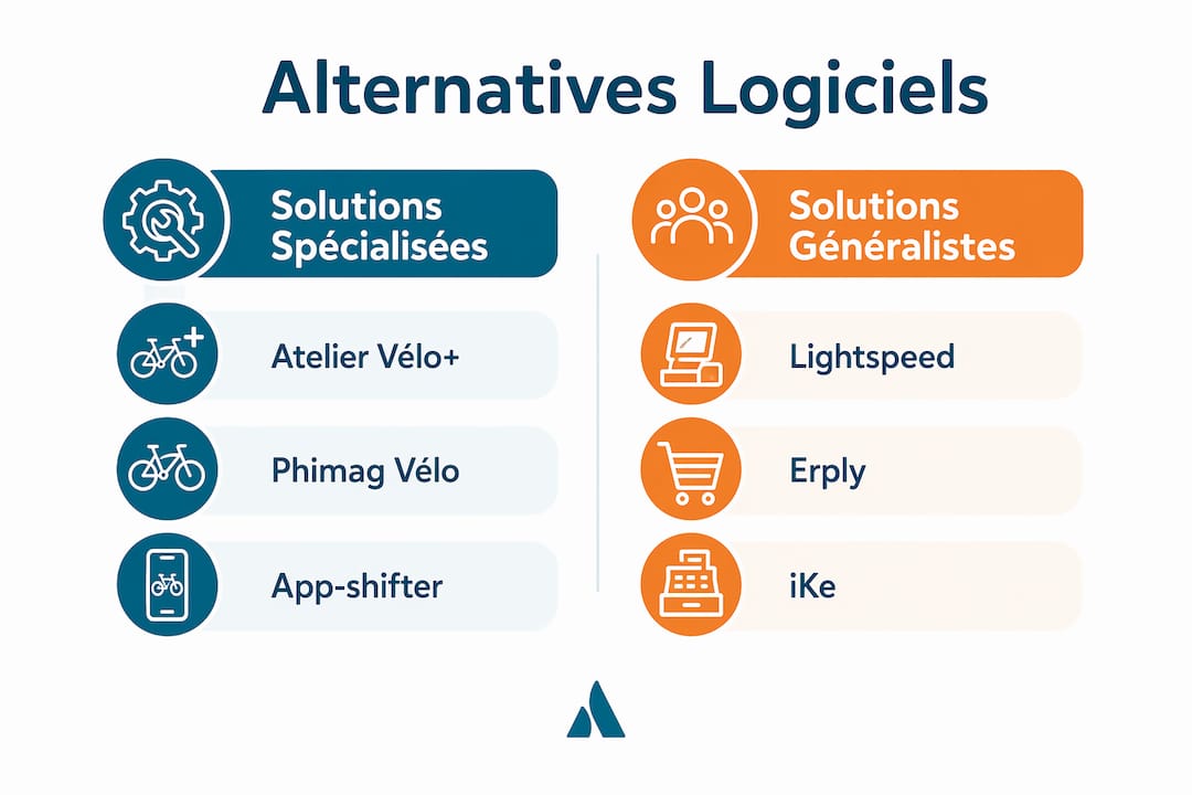 Infographie : solutions dédiées vs. solutions généralistes pour les ateliers de réparation vélo – le comparatif