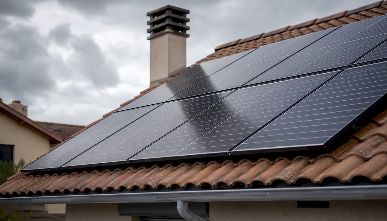 Installation de panneaux solaires sur une toiture exposée plein sud