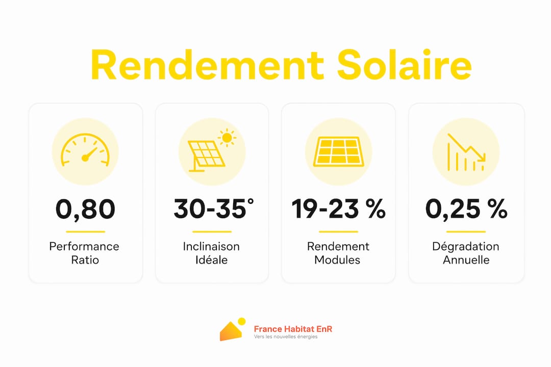 Visuel explicatif sur les principaux éléments qui influencent la performance des panneaux solaires