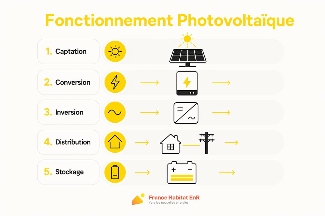 Découvrez en image comment fonctionne l'installation solaire dans une maison.