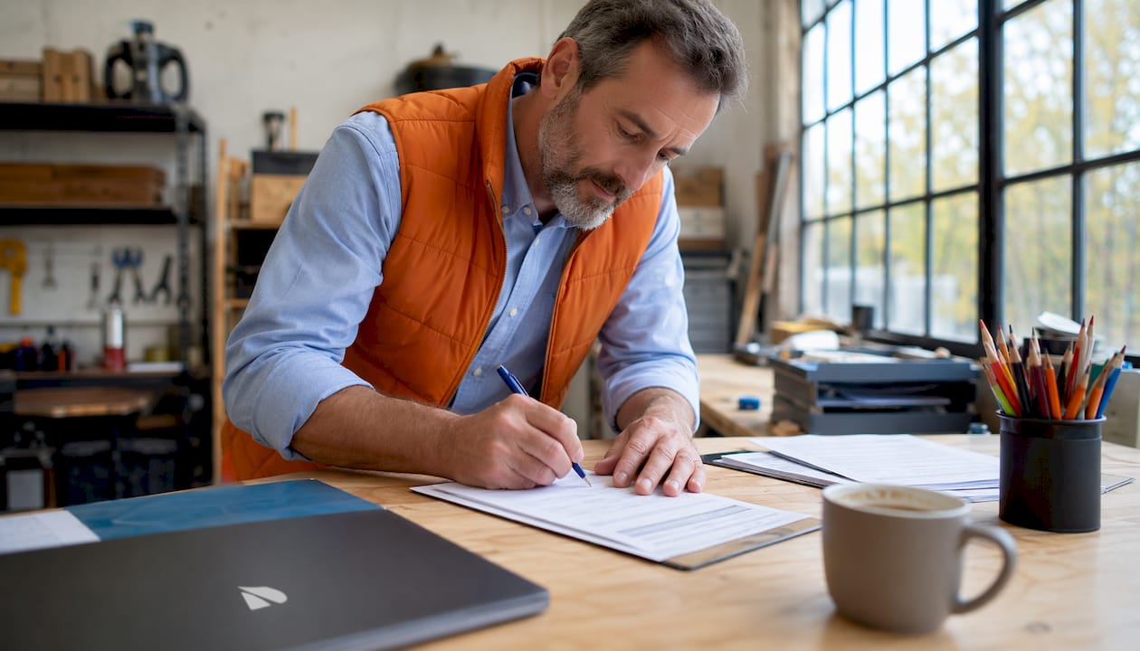 Des mains en train de remplir une fiche d’atelier à la main