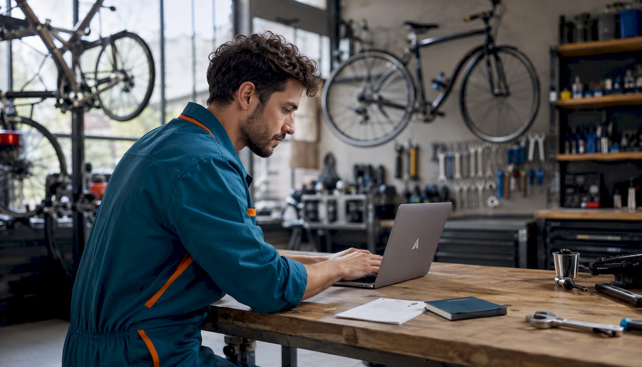 Saisie des informations ERP directement sur le poste de travail à l’atelier vélo