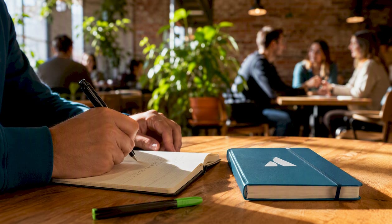 Saisie des informations clients sur le CRM, doigts sur le clavier.