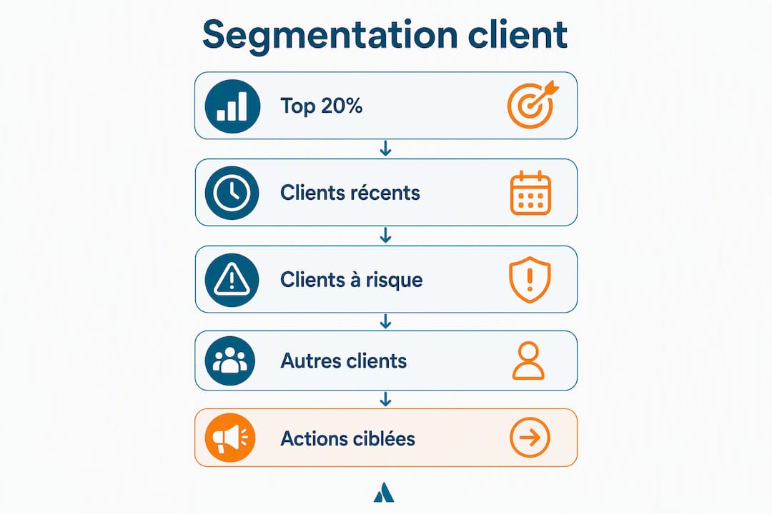 Visuel pédagogique sur la segmentation et l’activation des clients