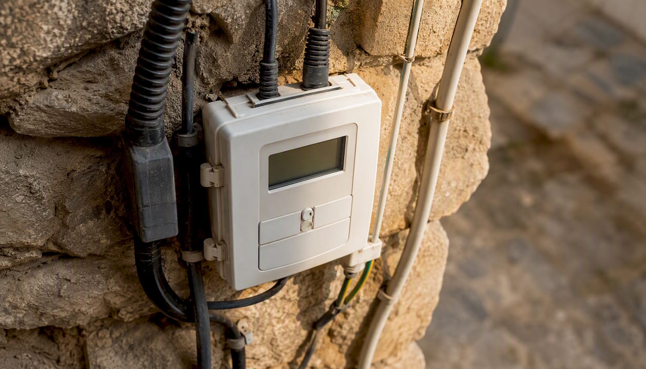 Compteur Enedis installé à l’extérieur de la maison