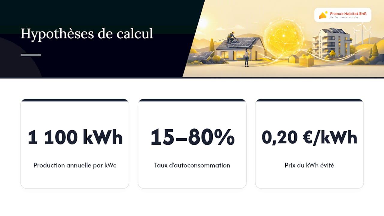 Schéma illustrant l’impact de la production solaire et de l’autoconsommation sur la facture énergétique