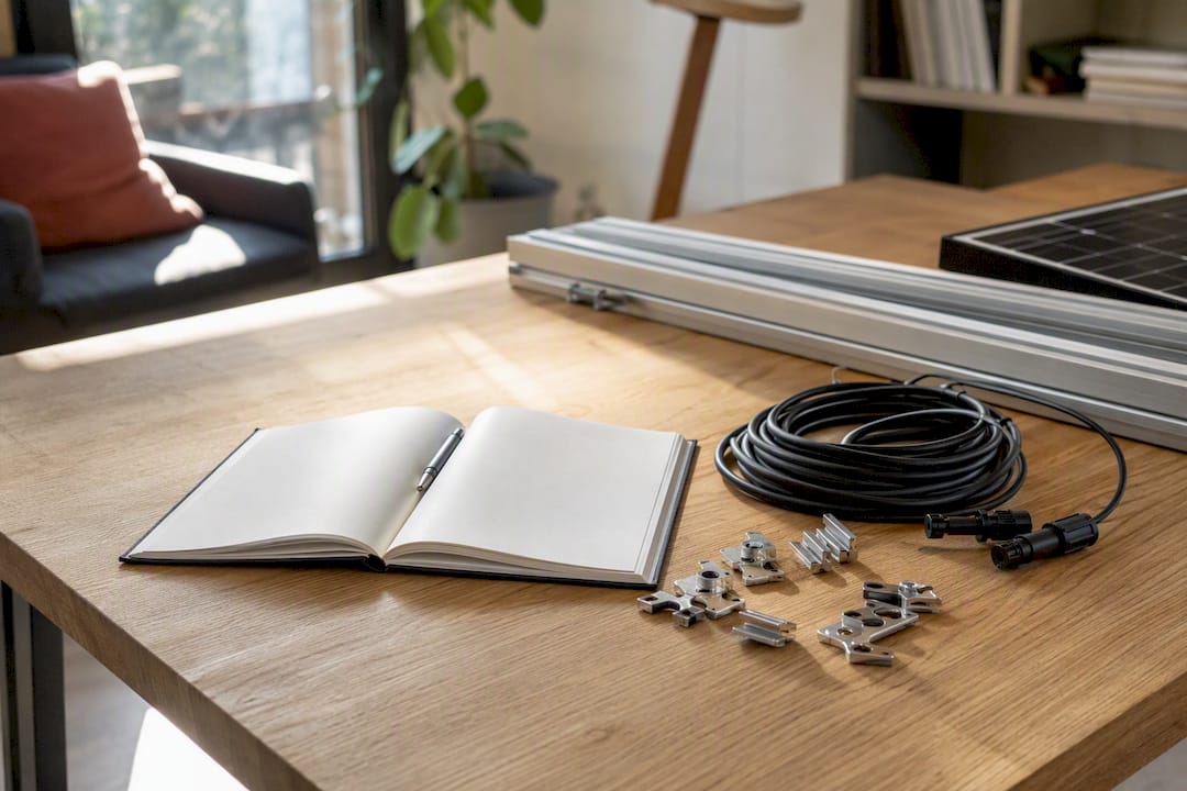 Accessoires pour l'installation de panneaux sur table claire