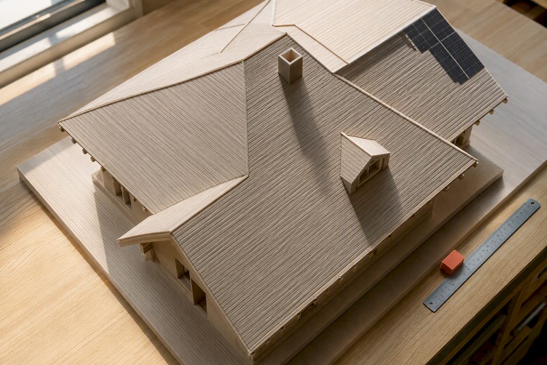 Maquette de toiture pour contrôler les proportions