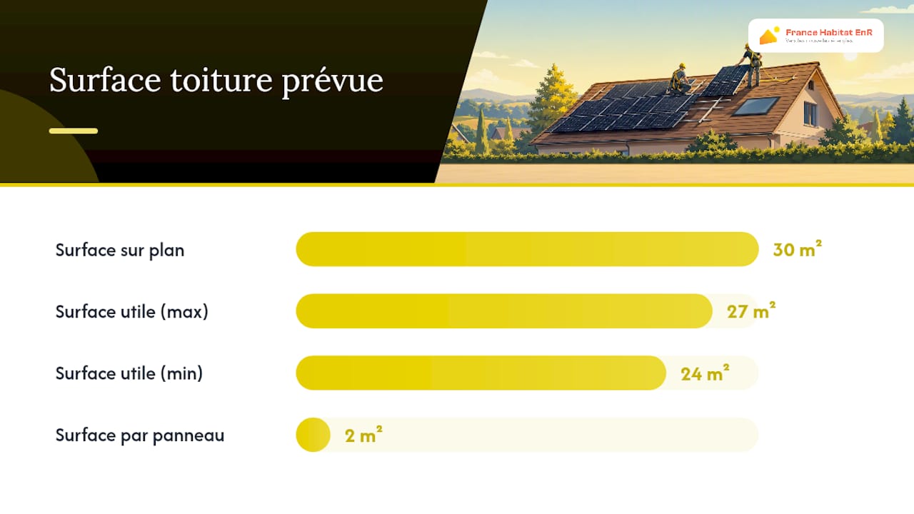 Quelle surface de toiture prévoir pour 6 kWc ? — overview diagram