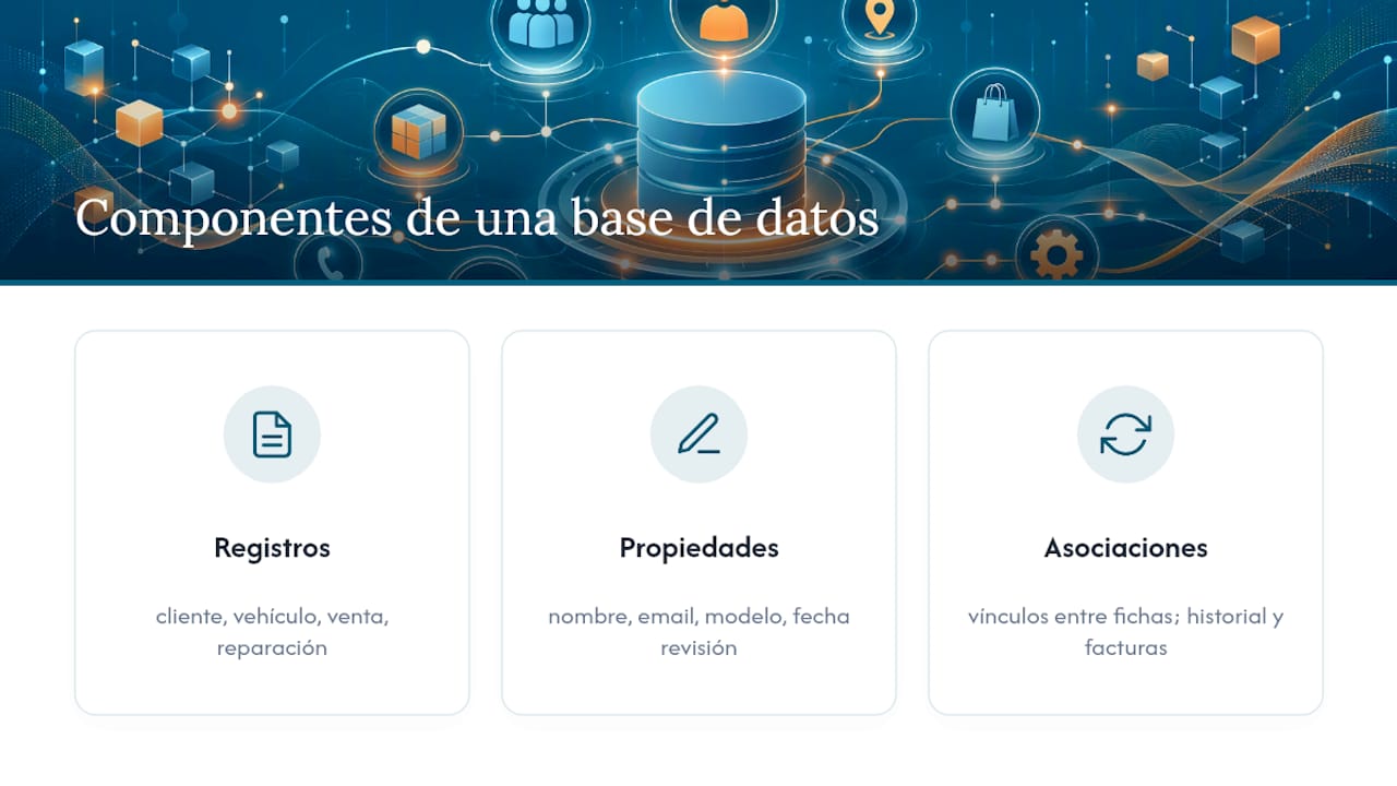 Registros, campos y relaciones en una base de datos