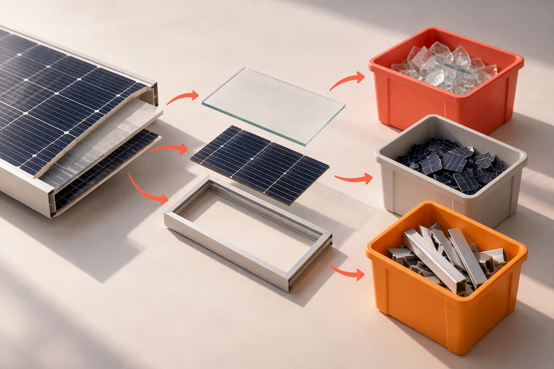 Processus techniques du recyclage des panneaux photovoltaïques