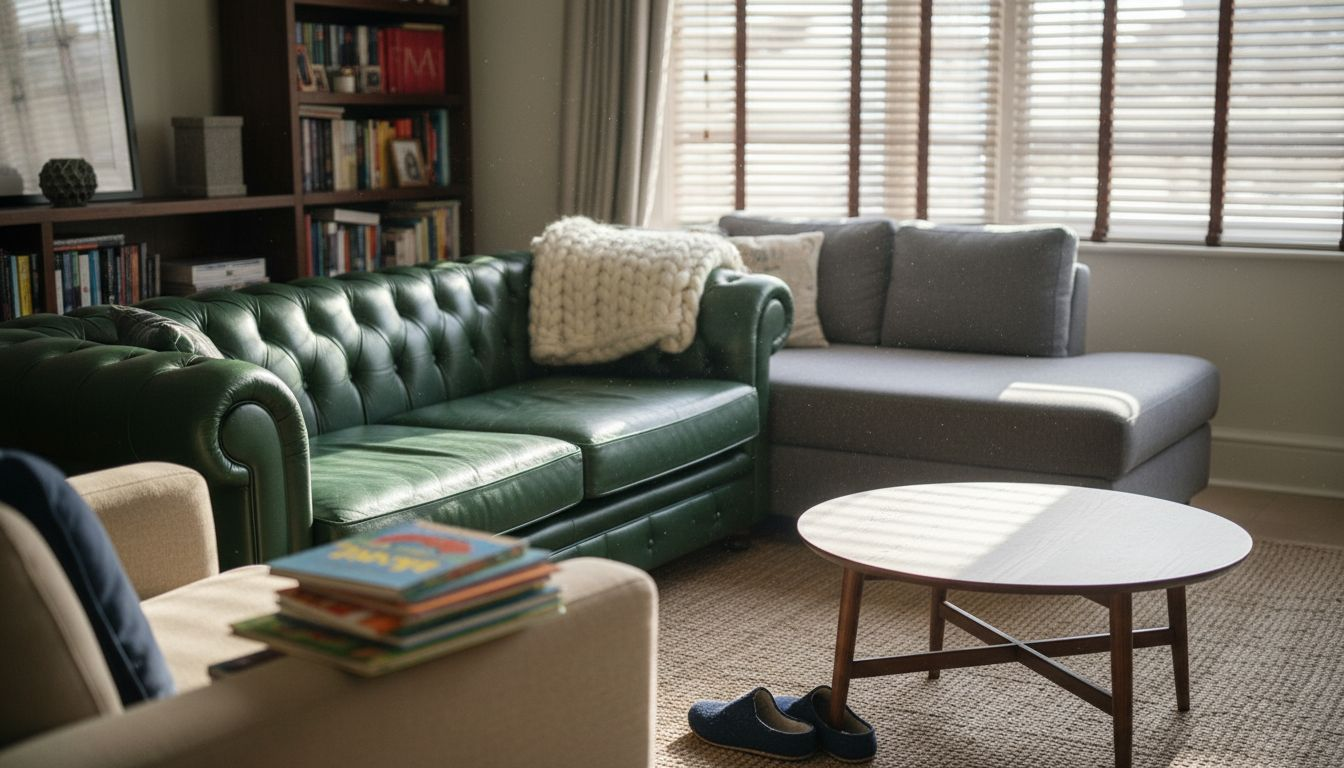 Various sofa types arranged in urban living room