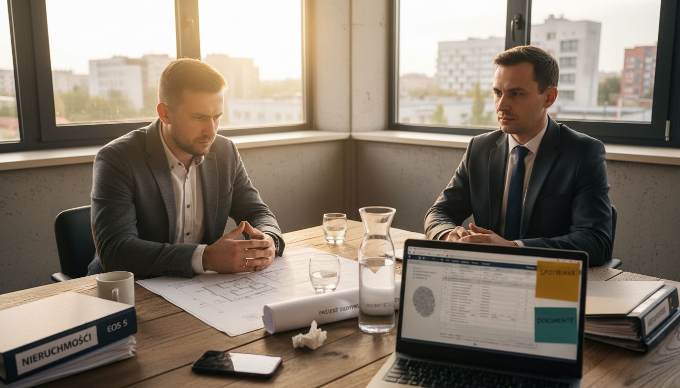 Spotkanie inwestora z deweloperem w biurze
