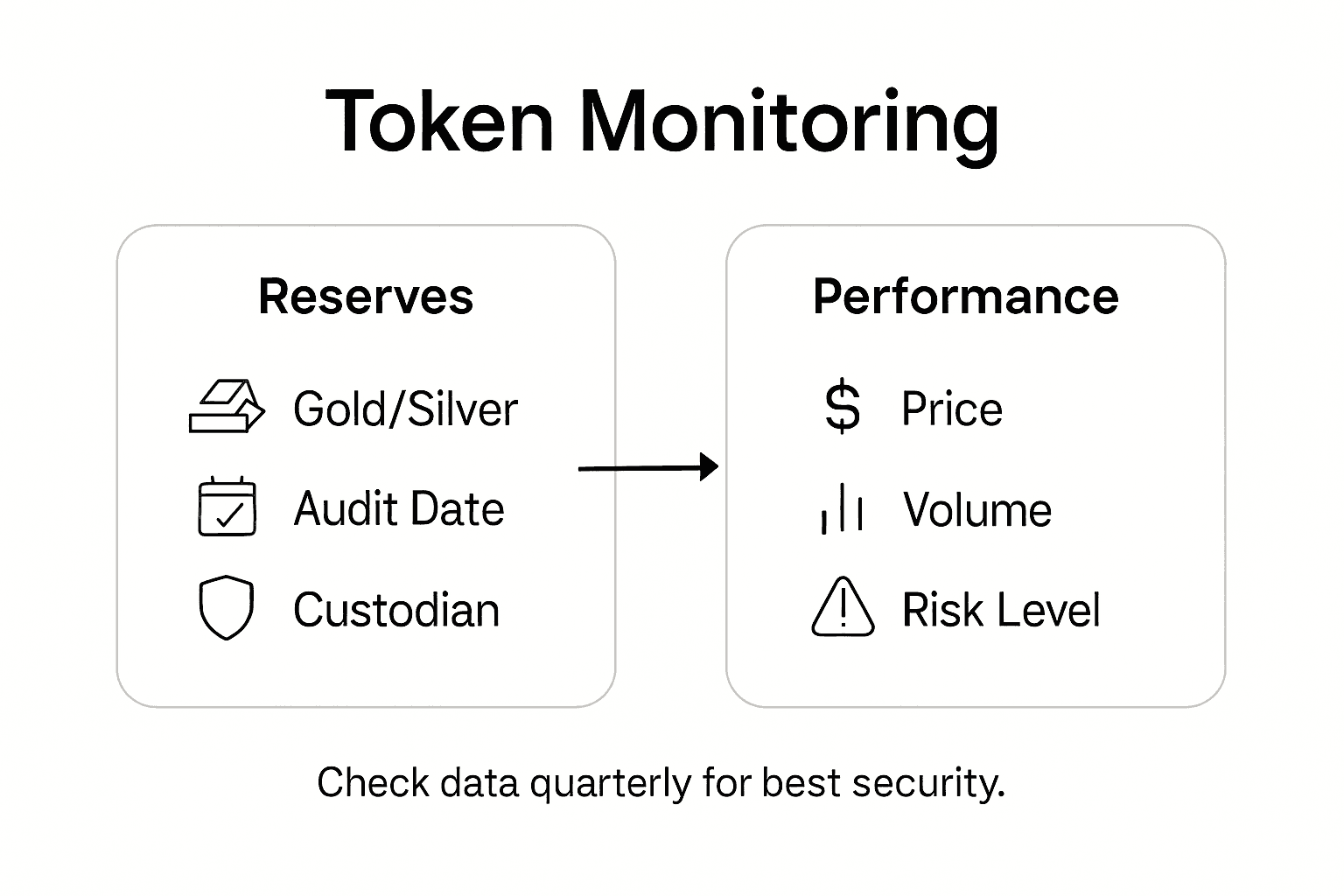 Infographic showing monitoring of asset-backed tokens