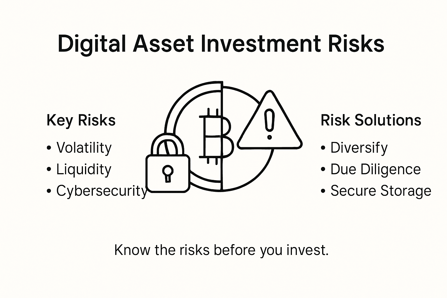 Infographic showing digital asset risks and solutions