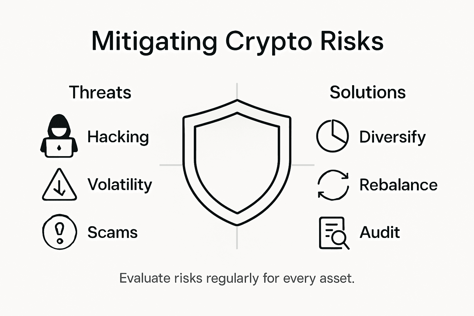 Infographic visualizing crypto risk mitigation concepts