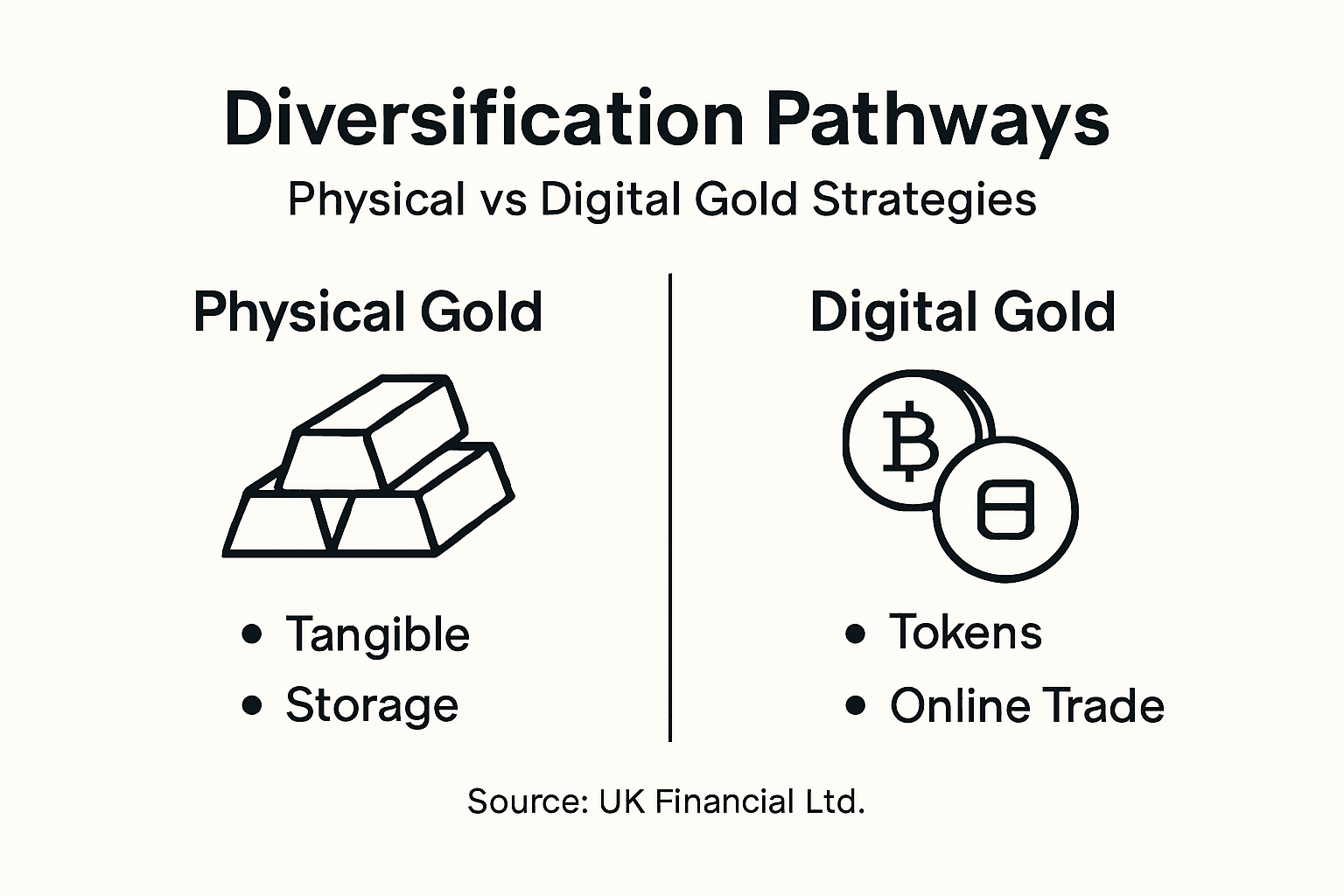 Infographic showing gold portfolio strategies