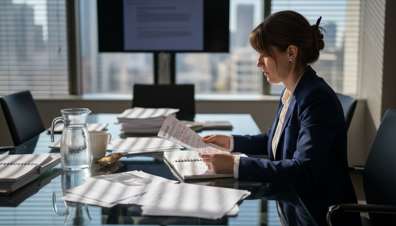 Lawyer studying gold token structure documents