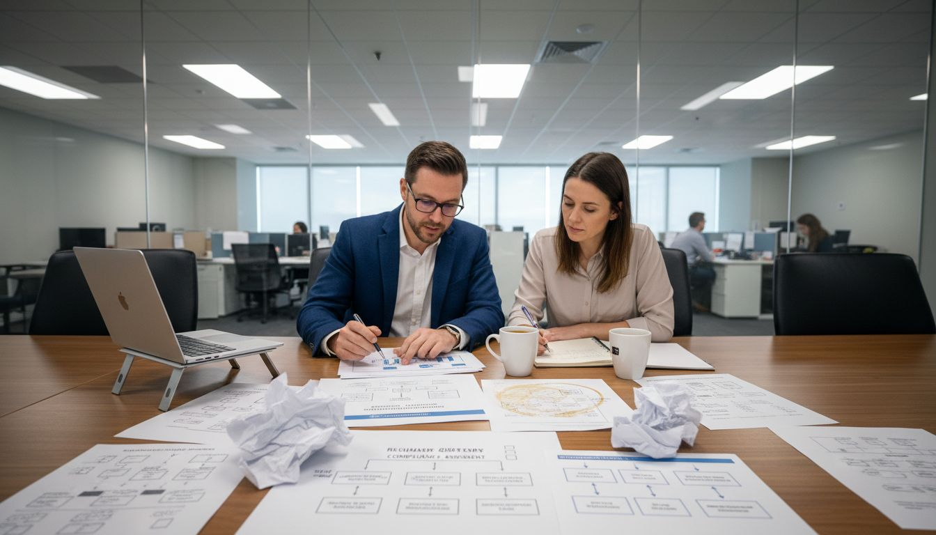 Analysts discussing token operation compliance process