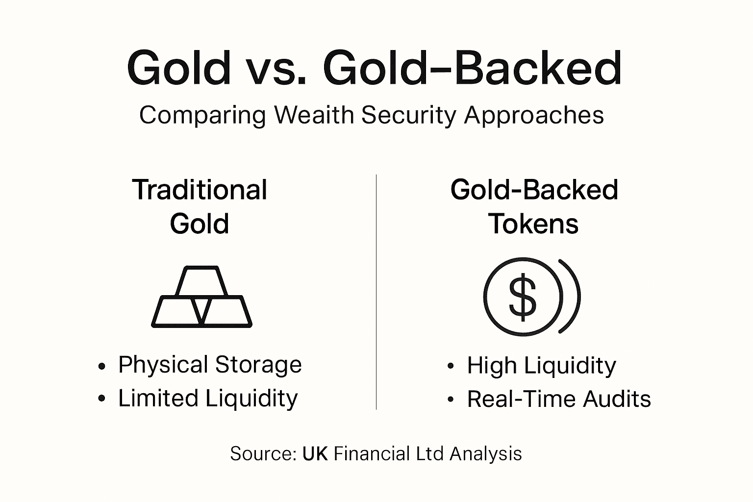 Infographic comparing gold-backed and traditional investments