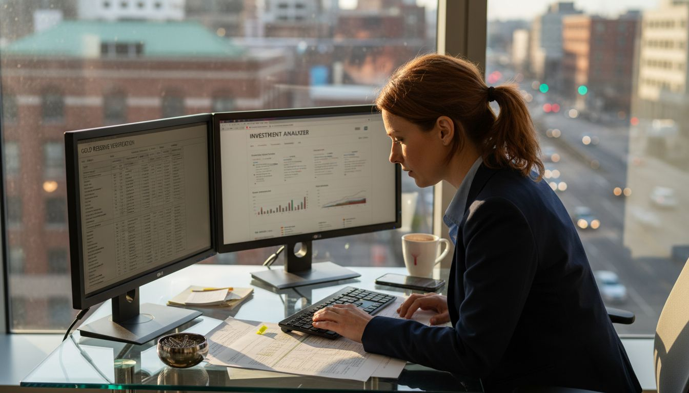 Woman checks digital gold reserve audit