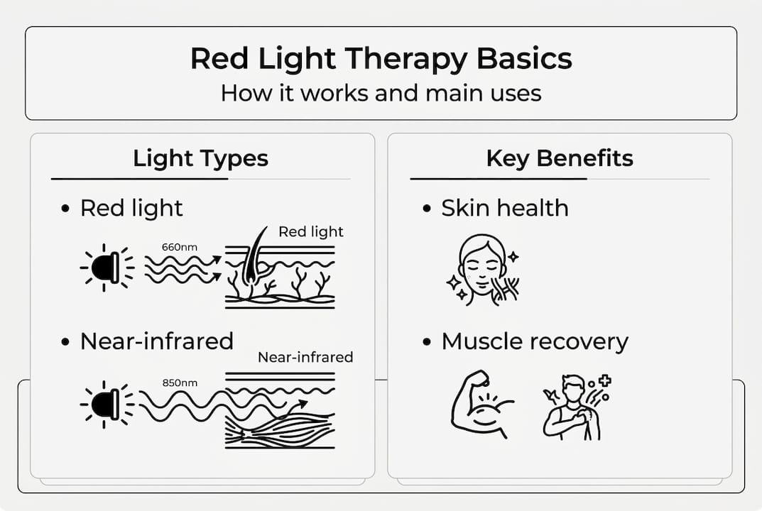 Infographic on red light therapy basics