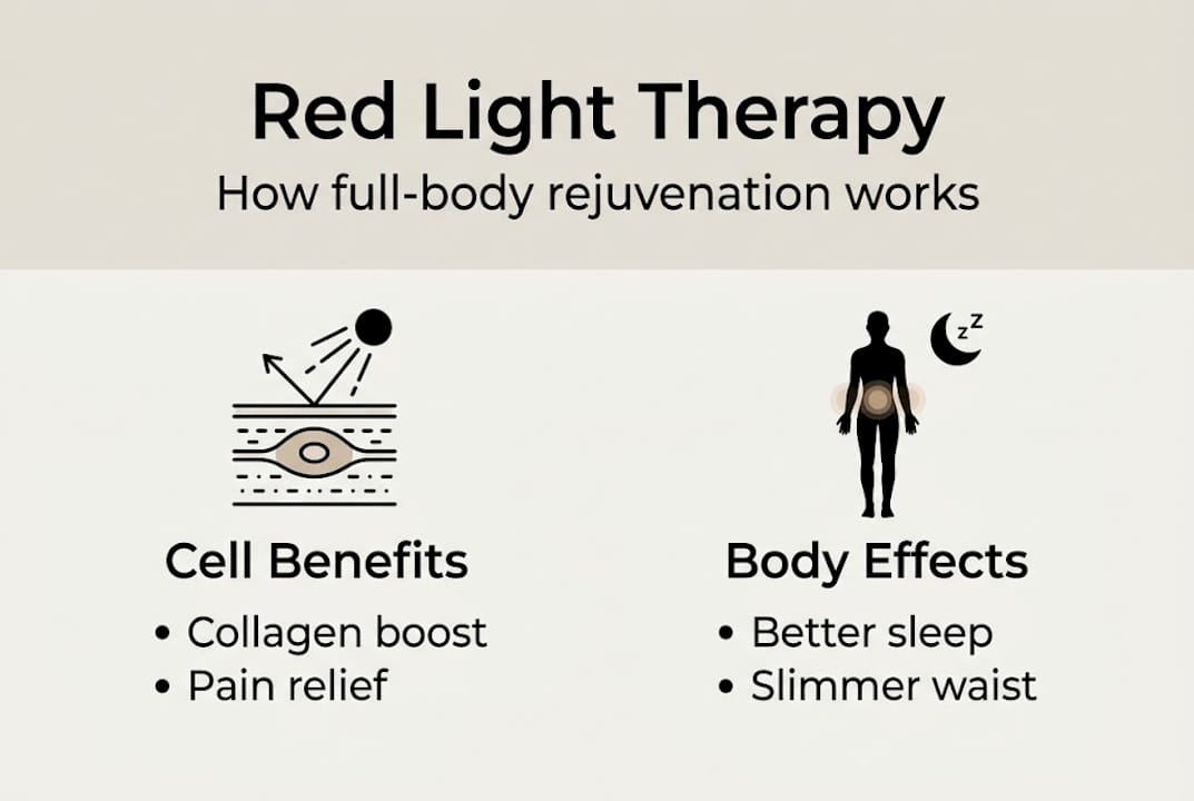 Infographic about red light therapy mechanism
