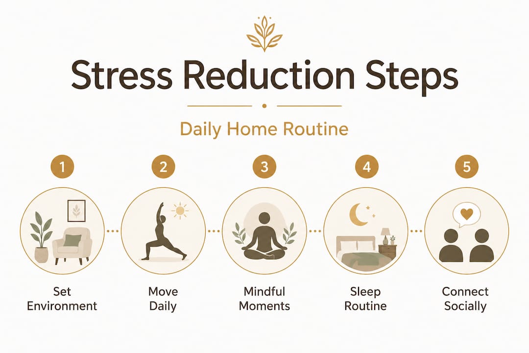 Infographic: five-step home stress reduction routine
